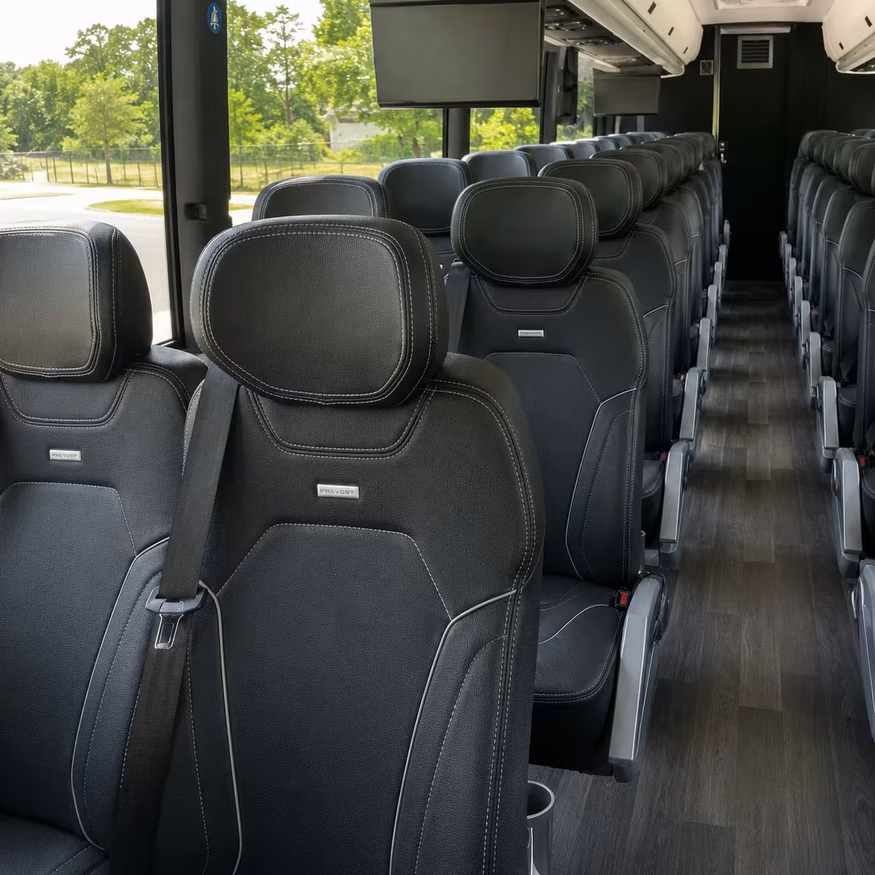56 passenger charter bus interior